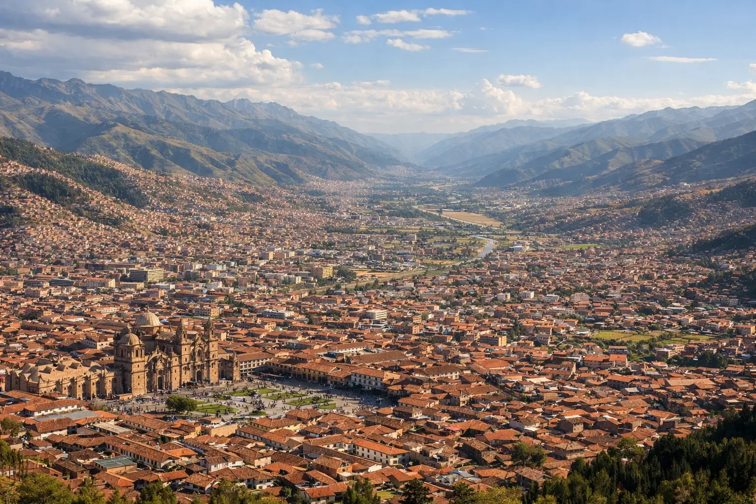 Vista panorámica del Cusco y su crecimiento urbano
